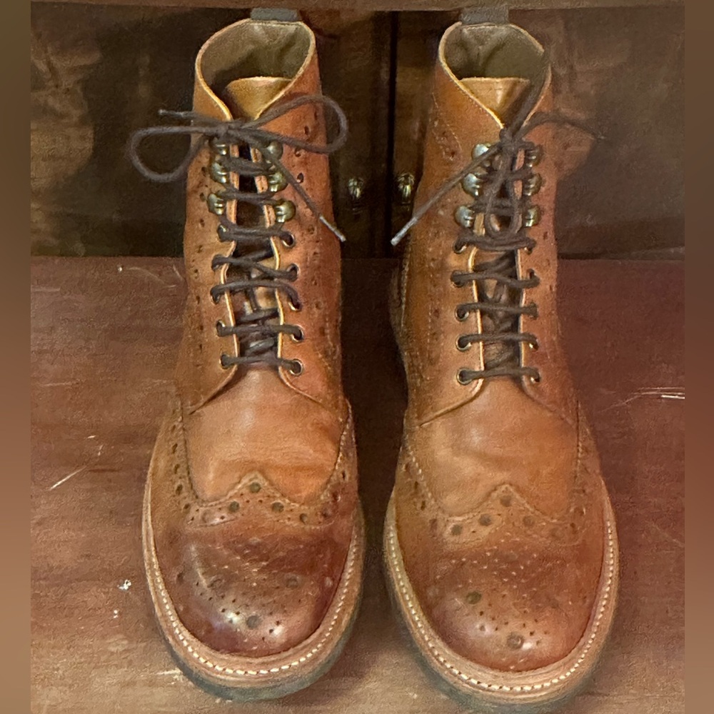 Grenson Brogue Leather Wingtip Boots